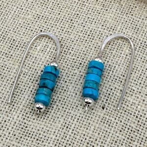 .925 Silver and Turquoise Beaded Earrings